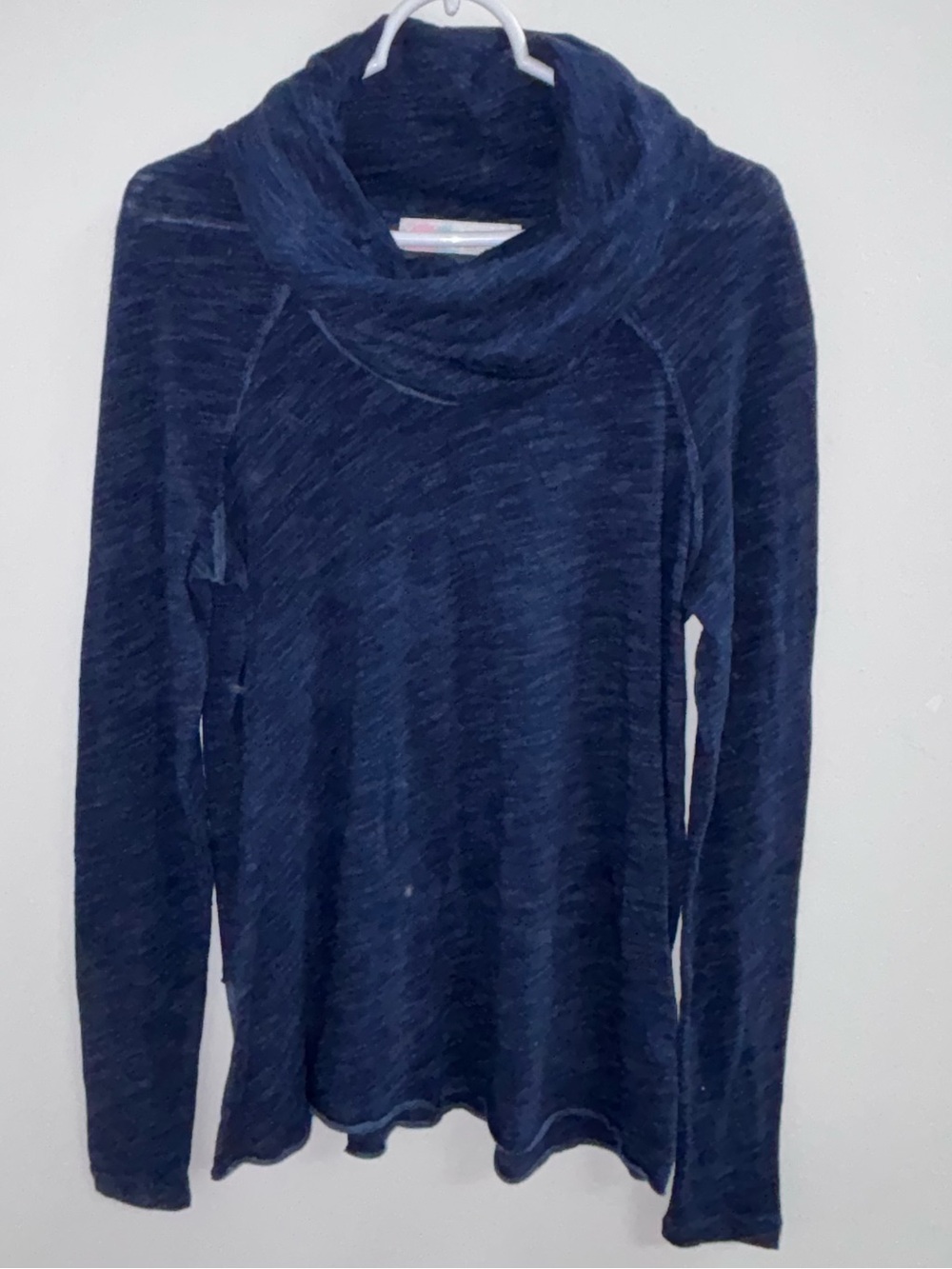 FP Beach by Free People Navy Space Dye Cowl Neck Tunic Top XS/S